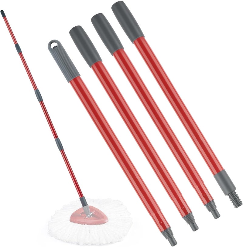 MXZONE Spin Mop Handle Replacement Compatible with O Cedar Spin Mop and Bucket, 4-Section 30 to 58 Inchs Mop Replace Handle, Mop Stick for Floor Cleaning, Mop Head and Base not Include - Image 1